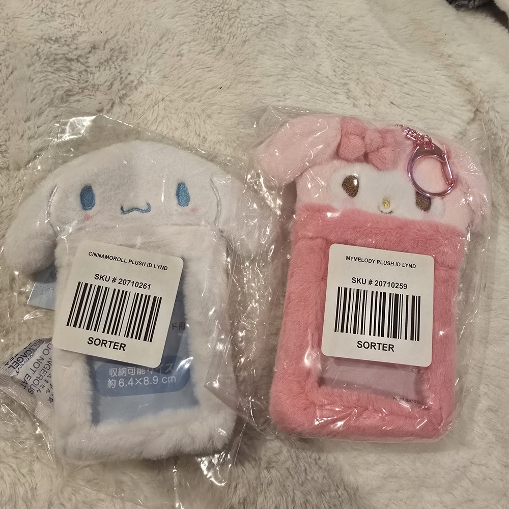 Sanrio Cinnamoroll and My Melody Plushie Card Holder Keychain